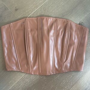 Day + Moon Tan Faux Leather Corset